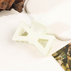 (404) Непрозрачное AB Кислое яблоко Матовые пластиковые заколки для волос с бантом, большие зажимы для густых и тонких волос, цветочный белый, 30x45 мм