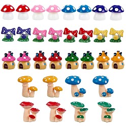 (52) Непрозрачная лаванда 32шт 16 стиль 3d грибовидная смола дисплей украшения, аксессуары для украшения сада, разноцветные, 11~31.5x11~30.5x11~22 мм, 2 шт / стиль