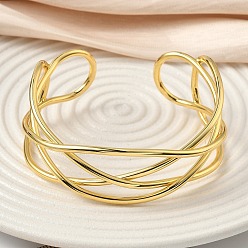 Настоящее золото 18K Латунь манжеты браслеты для женщин, стойки покрытие, долговечный, без свинца и без кадмия, реальный 18 k позолоченный, внутренний диаметр: 2x2-1/2 дюйм (5.2x6.5 см)