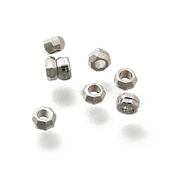 Платина Латунные бусины, без кадмия, без никеля и без свинца, восьмиугольник, платина, 2.5x1.5 мм, отверстие : 1 мм