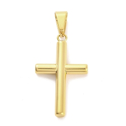 Золотой Вакуумное покрытие pvd 304 подвески из нержавеющей стали, крест очарование, религия, золотые, 34x20x4.5 мм, отверстие : 9x5 мм
