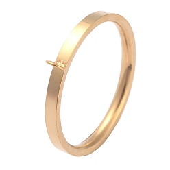 Golden 304 Stainless Steel Finger Ring Settings, Loop Ring Base, Golden, US Size 7(17.3mm), 2mm, Hole: 2mm, Inner Diameter: 17.3mm