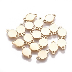 Золотой Ионное покрытие (ip) 304 соединители звеньев из нержавеющей стали, плоско-круглые, золотые, 6x9.5x0.8 мм, отверстие : 1 мм