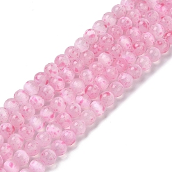 Pearl Pink Natural Selenite Beads Strands, Dyed, Round, Pearl Pink, 6mm, Hole: 1mm, about 65pcs/strand, 15.55''(39.5cm)