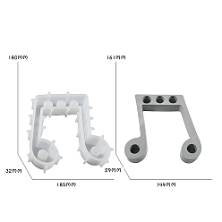 White DIY Food Grade Silicone Candle Molds, for Candle Making, Musical Note, White, 18.5x18x3.2cm