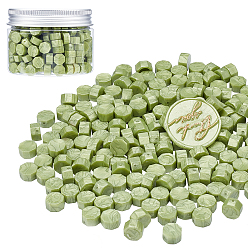 Yellow Green Sealing Wax Particles, for Retro Seal Stamp, Octagon, Yellow Green, 9mm, 300pcs
