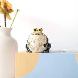 Лягушка Шкатулки для безделушек из сплава, хрустальные, со стразами, металлические, на петлях, коллекционные фигурки животных эмалированные футляры, домашнего декора, темно-серый, лягушка, 5x5 см