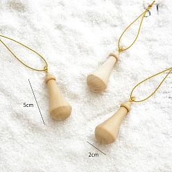 Teardrop Рождественские подвесные украшения из дерева, для подвесных украшений на елку, слеза, 50x20 мм, 3 шт / комплект