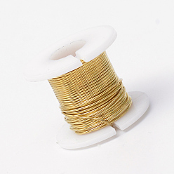 Gold Round Copper Jewelry Wire, Gold, 28 Gauge(0.3mm), about 164.04 Feet(50m)/roll