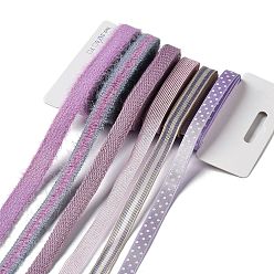 Medium Purple 18 Yards 6 Styles Polyester Ribbon, for DIY Handmade Craft, Hair Bowknots and Gift Decoration, Purple Color Palette, Medium Purple, 3/8~1/2 inch(10~12mm), about 3 yards/style