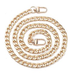 Light Gold Цепные ремни из железной сумки, Сплав с застежками, для замены сумочки или сумки через плечо, золотой свет, 80x0.9x0.24 см