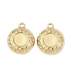 Настоящее золото 18K 304 Настройки кабошон из нержавеющей стали кулон, плоско-круглые, ионное покрытие (ip), реальный 18 k позолоченный, лоток : 10 мм, 24.5x20x4 мм, отверстие : 2.5 мм