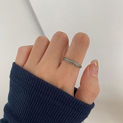 Другие Ретро латунные манжеты открытые кольца для женщин, античное серебро, внутренний диаметр: регулируемый