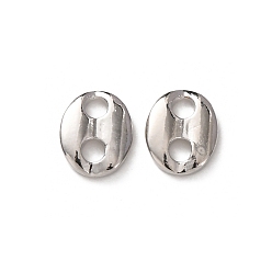 Платина Латунные соединители прелести, овальные звенья кофейного зерна, долговечный, стойки покрытие, платина, 8.5x7x2 мм, отверстие : 2 мм