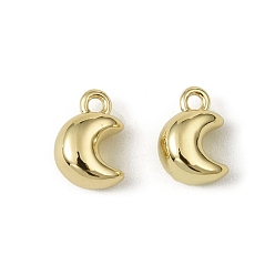 Настоящее золото 14K Латунь прелести, без кадмия, без никеля и без свинца, луна, реальный 14 k позолоченный, 9x6x4.5 мм, отверстие : 1.2 мм