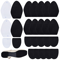 Черный 24шт. 3 варианты замены полиэстеровой подошвы, самоклеящиеся противоскользящие накладки на подошву обуви, чёрные, 127x83x0.6 мм