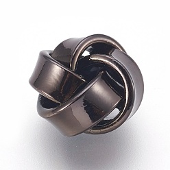 Черный Цвет Металла Латунные бусины, цветок, металлический черный , 12x8 мм, отверстие : 2.5 мм