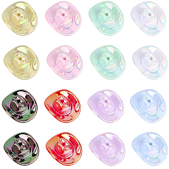 Couleur Mélangete 40 pièces 8 perles acryliques opaques plaquées UV de différentes couleurs, iridescent, chapeau de cowboy, couleur mixte, 34.5x29x13mm, Trou: 3mm, 5 pcs / couleur