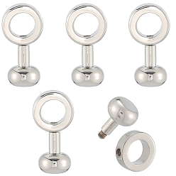 Платина 5 шт. латунные вставные пряжки-молнии, соединительные зажимы для цепочки сумок для самостоятельного изготовления кошелька, платина, 20x10x8 мм, отверстие : 6 мм