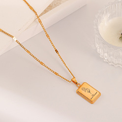 May Lily of the Valley 304 Кулон-подвеска в виде цветка-символа рождения из нержавеющей стали для женщин, реальный 18 k позолоченный, майский ландыш, 18.11 дюйм (46 см)