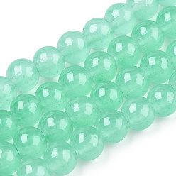 Aquamarine Baking Paint Imitation Jade Glass Round Bead Strands, Aquamarine, 6.5mm, Hole: 1.5mm, about 135~140pcs/strand, 31.8 inch