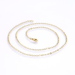 Golden 304 Stainless Steel Cable Chain Necklaces, Golden, 17.71 inch(45cm), 2mm 