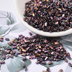 (HTL1893) Сливовый золотой Блеск Миюки половина бусины тила, японский бисер, 2 отверстие, (htl 1893) блеск сливового золота, 5x2.3x1.9 мм, Отверстие : 0.8 мм , около 1250 шт / 50 г