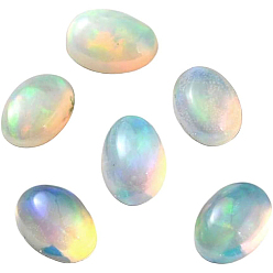 Oval Натуральные белые опаловые кабошоны, плоский зад, овальные, 6x4x3 мм, 6 шт
