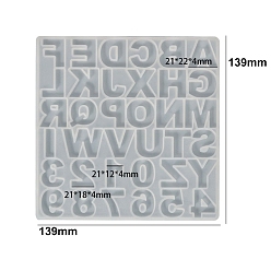 Letter Подвески квадратной формы, сделай сам, пищевая силиконовая форма, формы для литья смолы, для уф-смолы, изготовление изделий из эпоксидной смолы, буквы, 139x139x5 мм