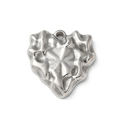 Нержавеющая Сталь Цвет 304 подвески из нержавеющей стали, сердце прелести, цвет нержавеющей стали, 19.5x18.5x3.5 мм, отверстие : 1.8 мм