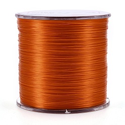 Темно-Оранжевый Плоская эластичная кристаллическая струна, эластичная нить для бисера, для изготовления эластичного браслета, темно-оранжевый, 0.5 мм, около 328.08 ярдов (300 м) / рулон