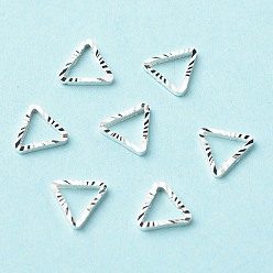 925 Sterling Silver Plated Brass Linking Rings, Long-Lasting Plated, Cadmium Free & Lead Free, Triangle, 925 Sterling Silver Plated, 5x5.5x1mm, Inner Diameter: 3x3.5mm