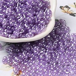 Lilac Opaque Acrylic Beads, Pearlized, Beans, Lilac, 6x3.5x3mm, Hole: 1.2mm, about 10000pcs/500g