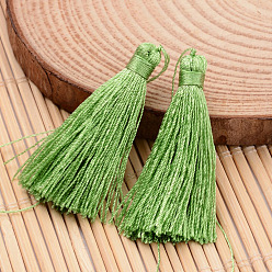 Light Green Nylon Thread Tassel Big Pendant Decorations, Light Green, 43x6mm