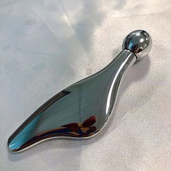 Платина Роликовая палочка для крема для глаз из сплава, односторонние роликовые массажеры для глаз, платина, 95x30 мм