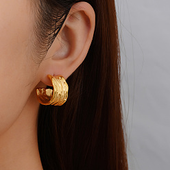 Золотой Французское ретро 304 серьги-гвоздики из нержавеющей стали в форме буквы С, золотые, 20.75x11.96 мм