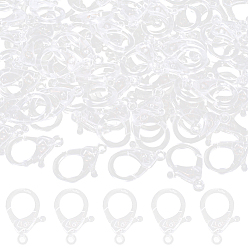 Прозрачный 100 шт. пластиковые карабины-клешни, прозрачные, 35x24.5x6 мм, отверстие : 3 мм