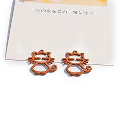 Шоколадный Акриловые подвески краскораспылительные, подвески в форме кошки, цвет шоколада, 28x25 мм, 10 шт / комплект