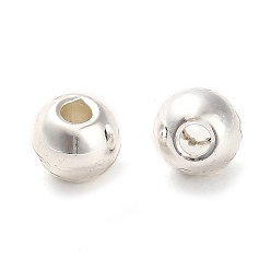 Silver Alloy Beads, Long-Lasting Plated, Round, Silver, 5x4mm, Hole: 1.4mm