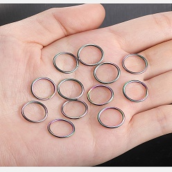 Rainbow Color 316l серьги-кольца из хирургической нержавеющей стали для хряща, кольца в носу для мужчин, украшения для пирсинга тела, Радуга цветов, 0.8 мм, внутренний диаметр: 10 мм