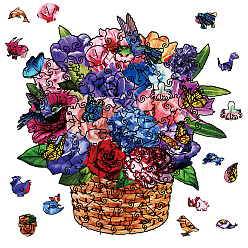 Цветок Наборы игрушек для животных из дерева своими руками для мальчиков и девочек, детские игрушки, цветок, 295x285x4 мм, коробка: 19.8x15.9x5.5см.