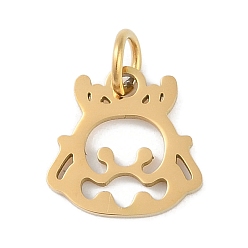 Дракон 304 подвески из нержавеющей стали, двенадцать талисманов по китайскому зодиаку, с целью перехода в кольце, дракон, 11x11.5x0.9 мм, отверстие : 3.1 мм