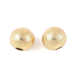 Real 18K Gold Plated SHEGRACE Brass Spacer Beads, Cadmium Free & Nickel Free & Lead Free, Round, Textured, Real 18K Gold Plated, 5mm, Hole: 1.4mm
