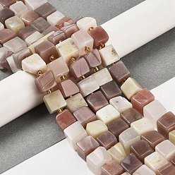 Multi-Moonstone Natural Multi-Moonstone Beads Strands, Cube, 8~9x8~9x8~9mm, Hole: 1.2mm, about 38~39pcs/strand, 15.08~15.35 inch(38.3~39cm)