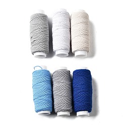 (52) Непрозрачная лаванда 6шт 6цвета круглая полиэстеровая ультратонкая эластичная нить для швейных машин, эластичная нижняя линия одежды своими руками, разноцветные, 0.5 мм, около 21.87 ярдов (20 м) / цвет, 1 шт. / Рулон