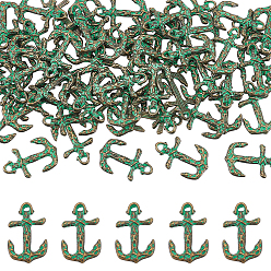 Antique Bronze & Green Patina 60Pcs Tibetan Style Alloy Pendants, Antique Bronze & Green Patina, Antique Bronze & Green Patina, 20.5x13x2.5mm, Hole: 1.6mm