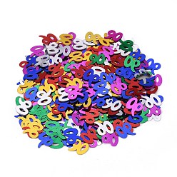 Mixed Color 90 Confetti, 90th Birthday Decorations, for Birthday Table Decor Party Favors, Mixed Color, 10.4x11.3x0.2mm, about 1200pcs/bag