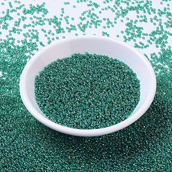 (RR295) Transparent Emerald AB MIYUKI Round Rocailles Beads, Japanese Seed Beads, 11/0, (RR295) Transparent Emerald AB, 2x1.3mm, Hole: 0.8mm, about 5500pcs/50g