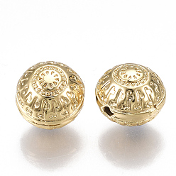 Real 18K Gold Plated Brass Beads, Rondelle, Nickel Free, Real 18K Gold Plated, 11.5x12x10mm, Hole: 1.5mm