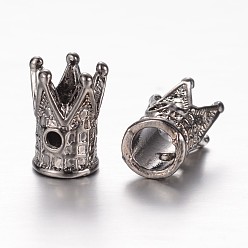 Gunmetal Alloy Beads, Crown, Gunmetal, 12x8.5mm, Hole: 1.5mm